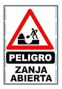 Cartel De Plastico Corrugado 50*70Cm "Zanja Abierta"