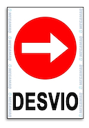 Cartel De Plastico Corrugado 50*70Cm - Desvio Derecha 1405