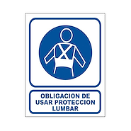 Cartel 22*28  "Obli. De Usar Proteccion Lumbar"