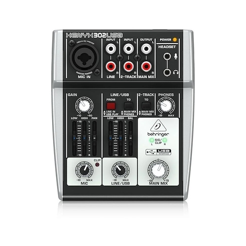 Mixer 2 Canales Usb C/ 2 Preamp De Mic, 2 Bandas Eq 10* BEHRINGER XENYX 302USB