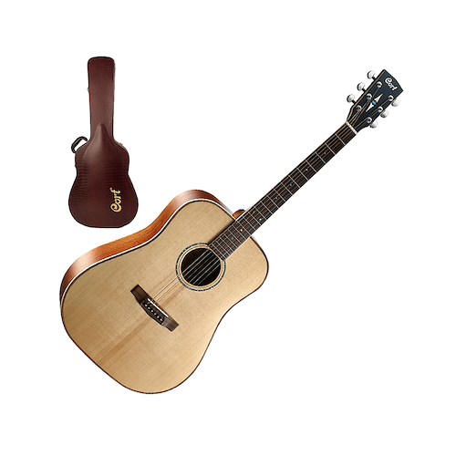 Guitarra Acustica T/ Solida Abeto, Aros, CORT AS-E4-NAT