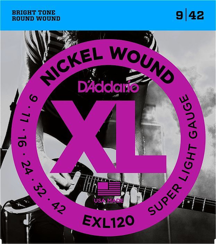 Encordado Guitarra Electrica Super Light- Niquel .009/.011/. DADDARIO Strings EXL120