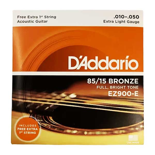 Encordado Guitarra Acustica Br 85/15 X-Lite .010/050 (E-1Ra) DADDARIO Strings EZ900-E