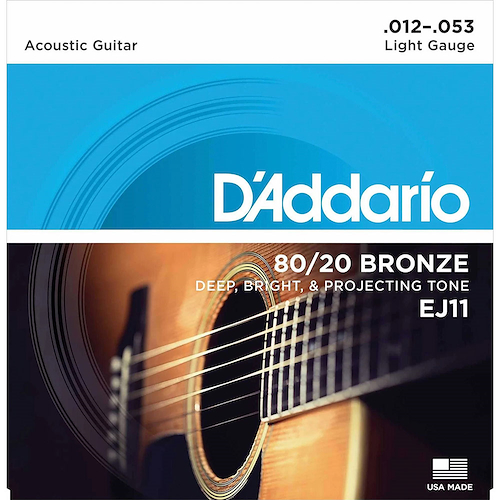 Encordado Guitarra Acustica 80/20 Bronce 012-053 DADDARIO Strings EJ11