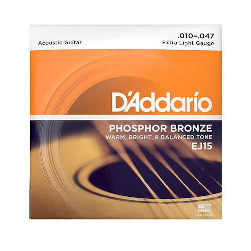 Encordado Guitarra Acustica Fosforada 80/20 010-047 DADDARIO Strings EJ15-3D