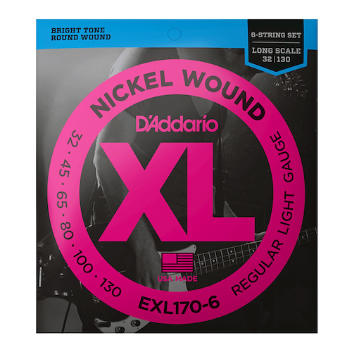 Encordado Bajo 6 Cuerdas Regular Light Niquel .032/.045/ DADDARIO Strings EXL170-6
