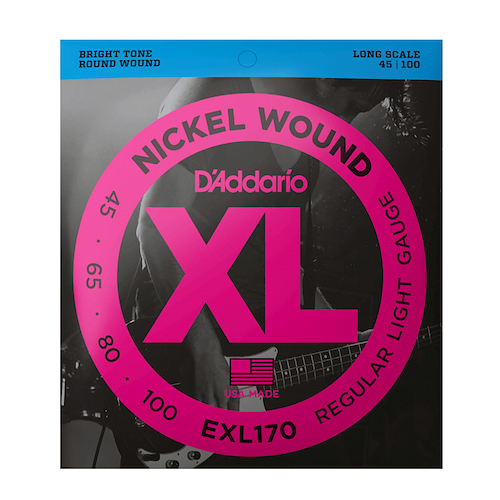 Encordado Bajo 4 Cuerdas Regular Light-Niquel 045/.065/.080 DADDARIO Strings EXL170