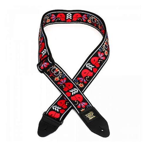 Correa Guitarra Bajo Negra Dibujos Pajaros Redbird ERNIE BALL P04667