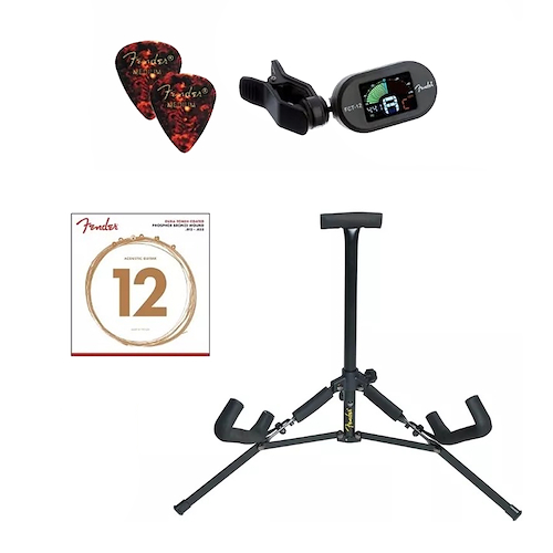 Pack de Accesorios Encordado, Soporte, Afinador y Puas FENDER ACUSTIC
