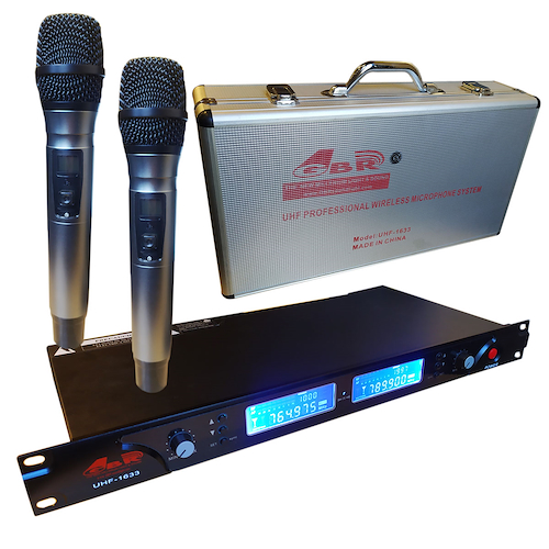 Micrófono Inalambrico Set De 2 Micrófonos De Mano 600 Ch Sel GBR 3MG-UHF-1633