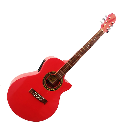 Guitarra Acustica Cuerdas Acero Roja GRACIA 300 EQ C/ COLOR