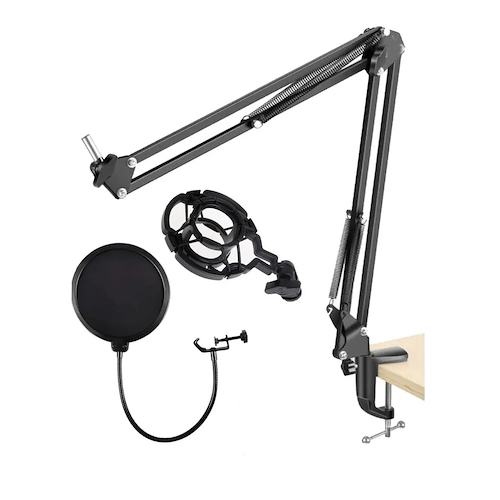 Kit Brazo Articulado Con Pop Filter Y Araña Shockmount HUGEL 35KIT