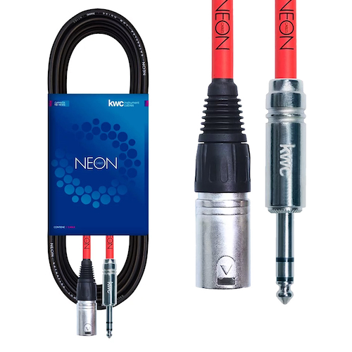 CABLE XLR MACHO A PLUG STEREO 3 m KWC 618 NEON