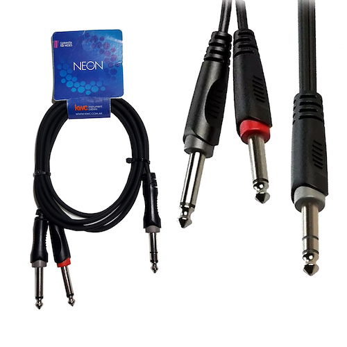 Cable Plug Stereo A 2 Plug Mono 3 M KWC 9007 NEON