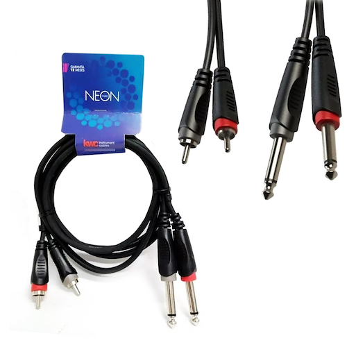 Cable 2 Rca A 2 Plug Mono 1.5 M KWC 9009 NEON