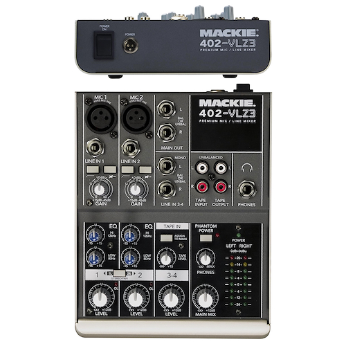 Mixer 4 Canales 2-Mic/Line 1-Stereo Eq Phantom Power MACKIE 402-VLZ3