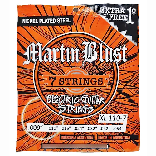 Encordado Guitarra Electrica 7 Cuerdas 09/54 MARTIN BLUST XL-110-7