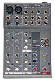 Mixer 6 Canales 2-Mic/Line 2-Stereo Phantom Power PHONIC AM85