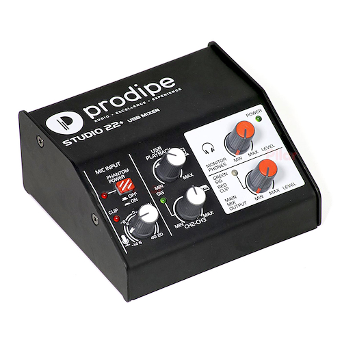 Interface De Audio Usb Mixer 2 Canales Usb Phantom Power PRODIPE STUDIO22+