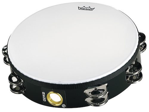 Pandereta 20 Cm 16 Sonajas Parche Simil Cuero Blanco REMO TA-5208-ML
