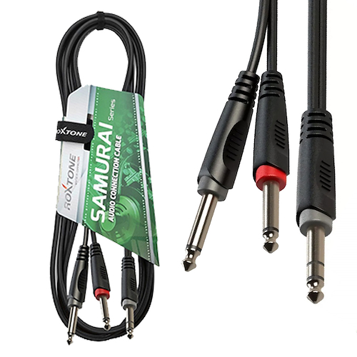 CABLE 1 PLUG STEREO A 2 PLUG MONO 2 m ROXTONE RAYC100L2