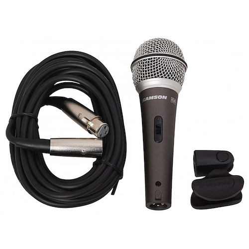 MICROFONO DINAMICO SUPERCARDIOIDE VOCAL CABLE Y PIPETA SAMSON Q-6