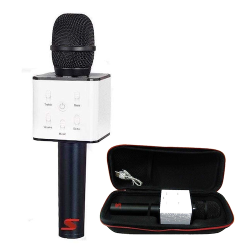 Micrófono Dinamico Bluetooth y Parlante Para Karaoke Negro SENON Q7B