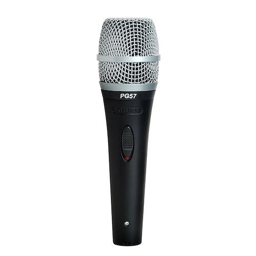 Micrófono Dinamico Carcoide Con Switch Pipeta Funda Y Cable SHURE PG57XLR
