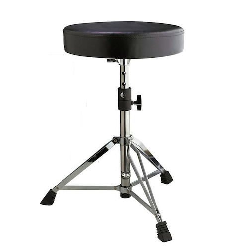 Banqueta Bateria Redonda Altura por Puntos Doble Cromada STAGG DT35