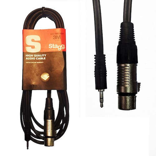 CABLE XLR A MINIPLUG STEREO 3 m STAGG SAC3MPSBXF