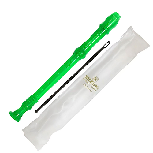 Flauta Dulce Soprano Escolar Verde SUZUKI SRG81-TG