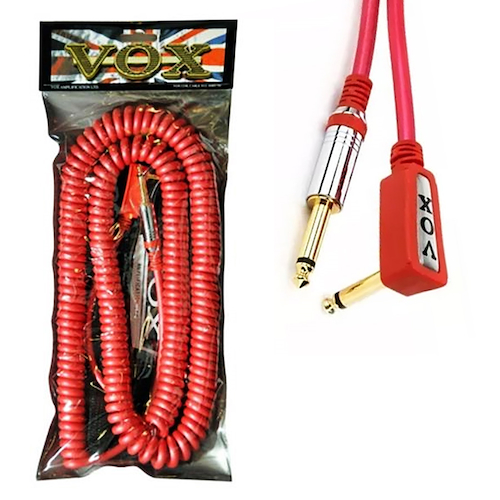 Cable Plug A Plug De 9 M Espiralado Angular Rojo VOX VCC-90