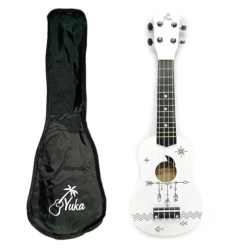 Ukelele Soprano Mandala Blanco Y Negro YUKA YUS60
