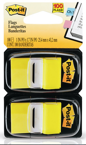 Post-it Banderitas 25,4mm x 43,2 Amarillo - Pack x 2 x 50 un ONIX - $ 7.900