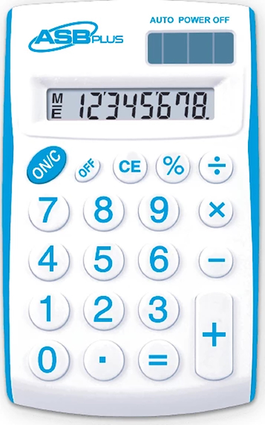 CALCULADORA CHICA AS-815C BL.CON BORDE CEL 8DIG.10,2X6 ASB