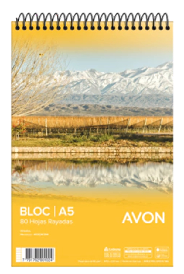 BLOCK A5 ESPIRAL 80 Hjs RAYADO AVON - $ 4.800