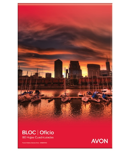 BLOCK OFICIO X 80 Hjs - CUADRICULADO AVON - $ 6.300