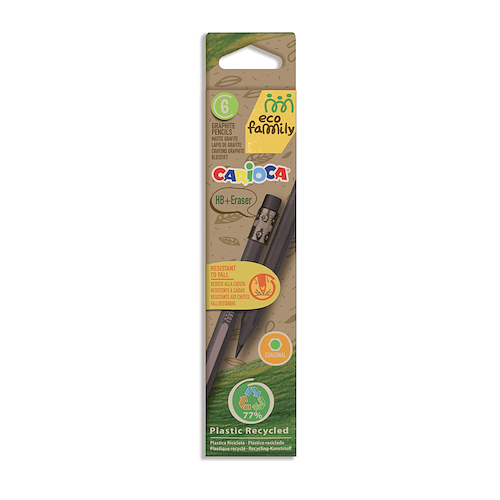 LAPIZ GRAFITO ECOFAMILY CARIOCA - $ 1.000