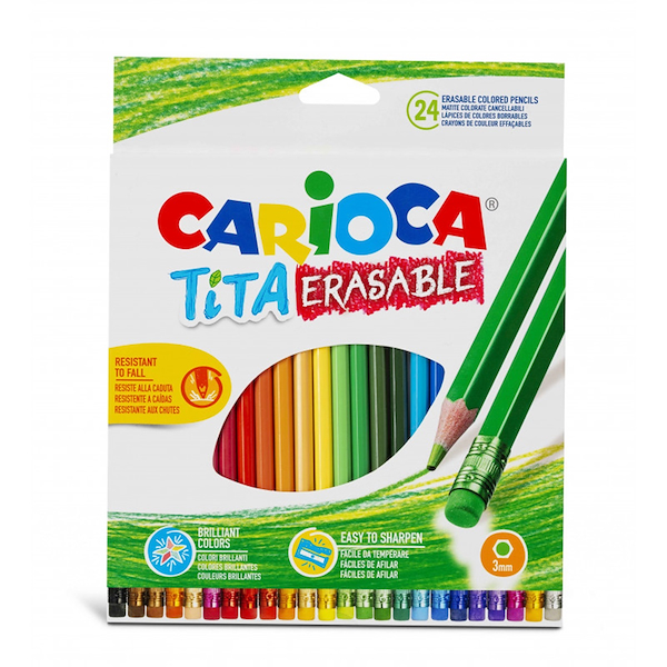 LAPICES COLOR TITA SET X 24 CARIOCA BORRABLE