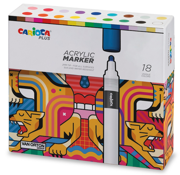 Marcador acrilico colores surtidos caja x 18 CARIOCA