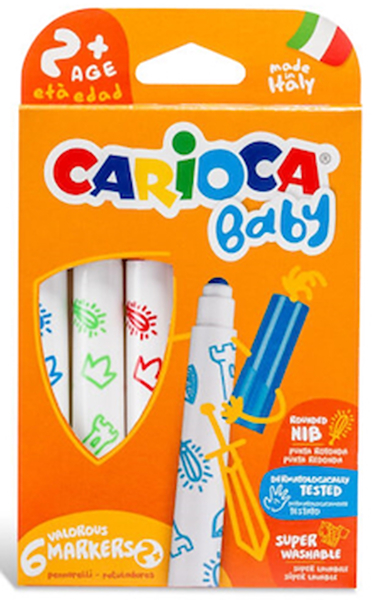 MARCADORES BABY LAVABLE - SET X 6 CARIOCA