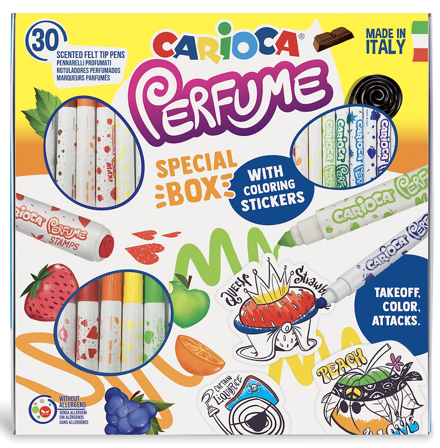 Marcadores Perfume + Stickers caja x 30 CARIOCA - $ 45.000