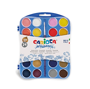 ACUARELA CAJA PLASTICA X 24 + PINCEL CARIOCA