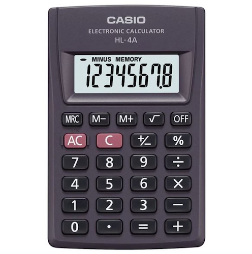 CALCULADORA HL4A 8 DIGITOS BIG DISPLAY BOLSILLO CASIO