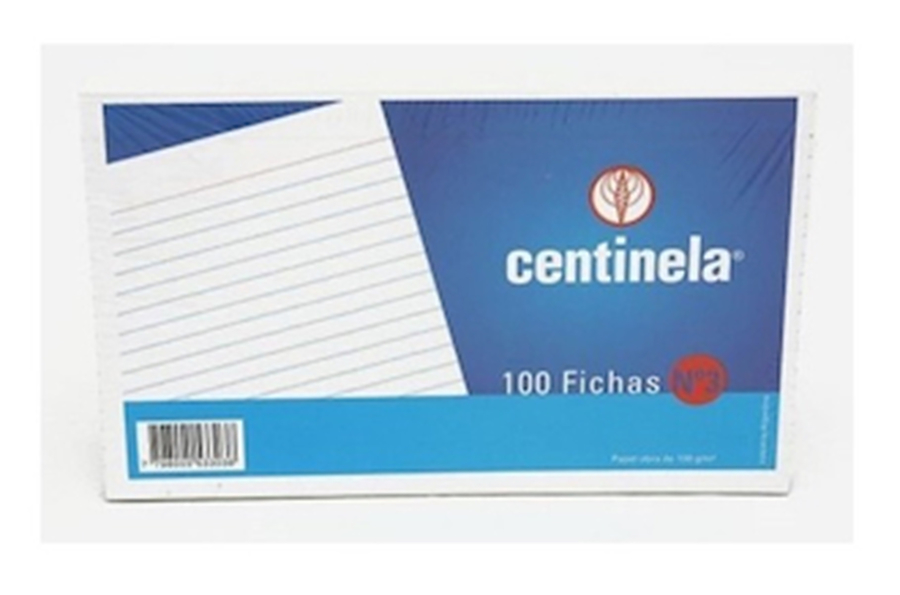 FICHAS N°3 RAYADAS PACK X 100 UNID. CENTINELA - $ 4.900