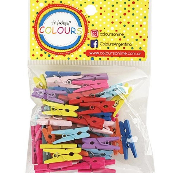 BROCHE MADERA COLOR X 24 3,5 CM COLOURS