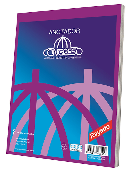 BLOCK A5 EMBLOCADO ANOTADOR RAYADO CONGRESO