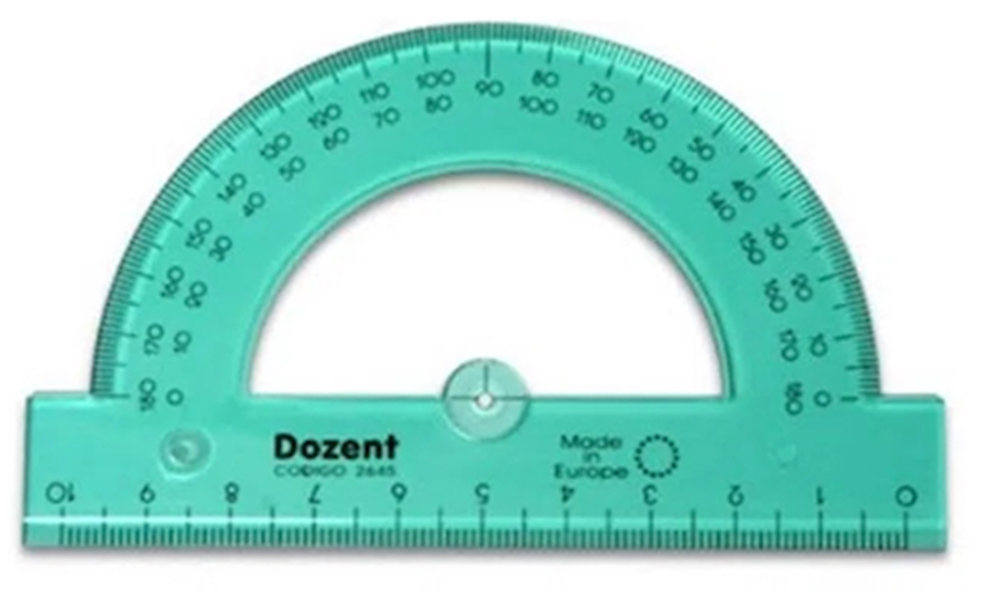 TRANSPORTADOR 180° 100 MM CON REGLA INFERIOR 2645 DOZENT - $ 2.500