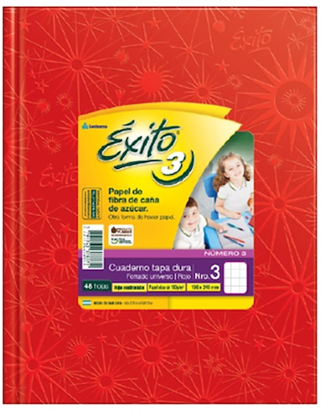 CUADERNO N°3 CUADRICULADO X 50 Hjs - ARAÑA EXITO ROJO