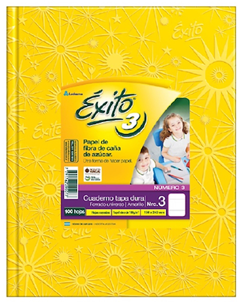 CUADERNO N°3 RAYADO X 100 Hjs - ARAÑA EXITO AMARILLO